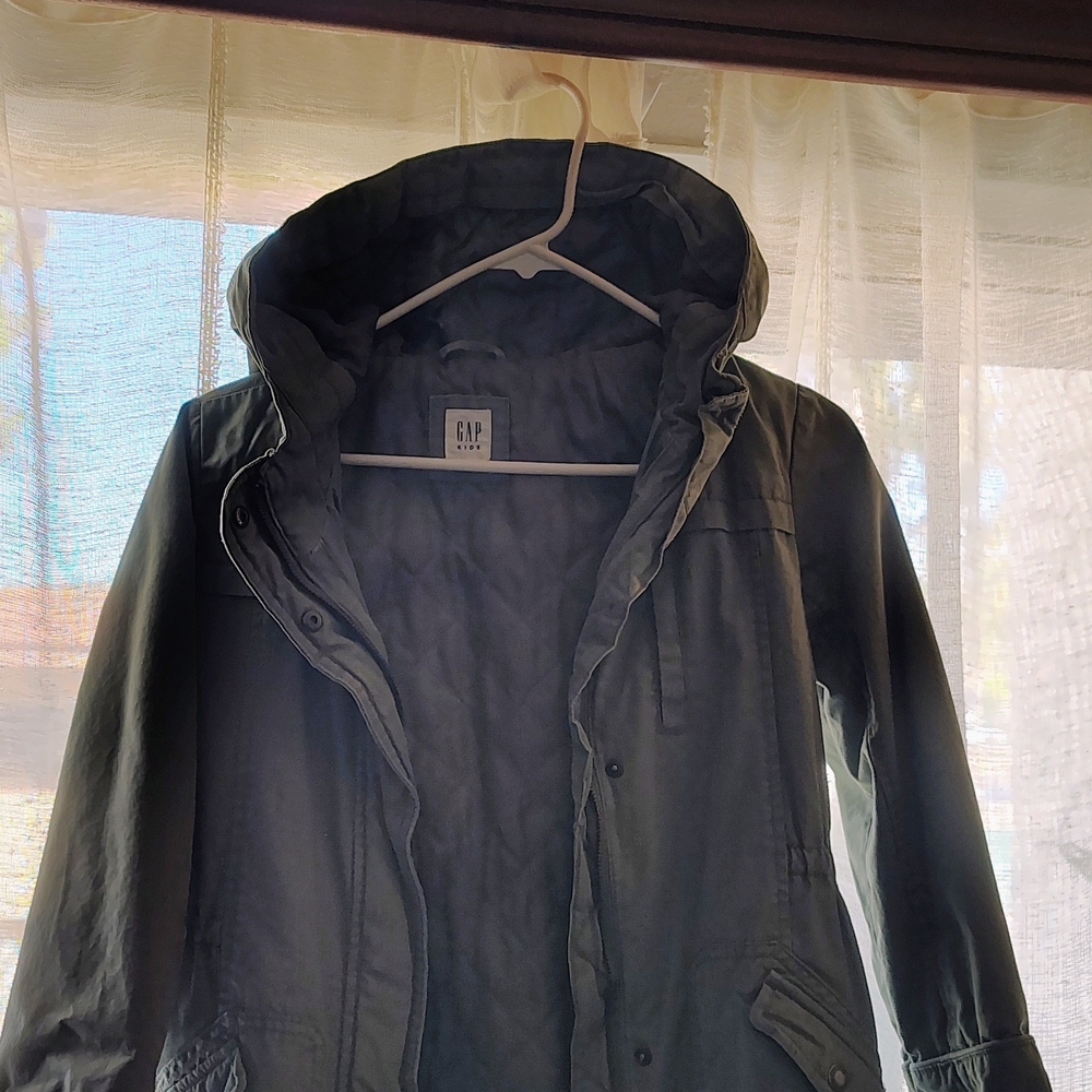 GAP KIDS  Olive Hooded Field Jacket SIZE L Regular